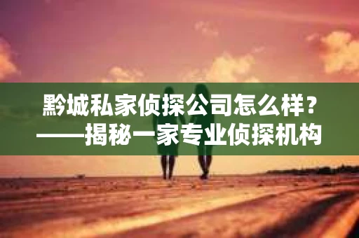 黔城私家侦探公司怎么样？——揭秘一家专业侦探机构的真实面貌