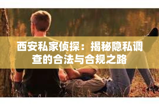 西安私家侦探：揭秘隐私调查的合法与合规之路